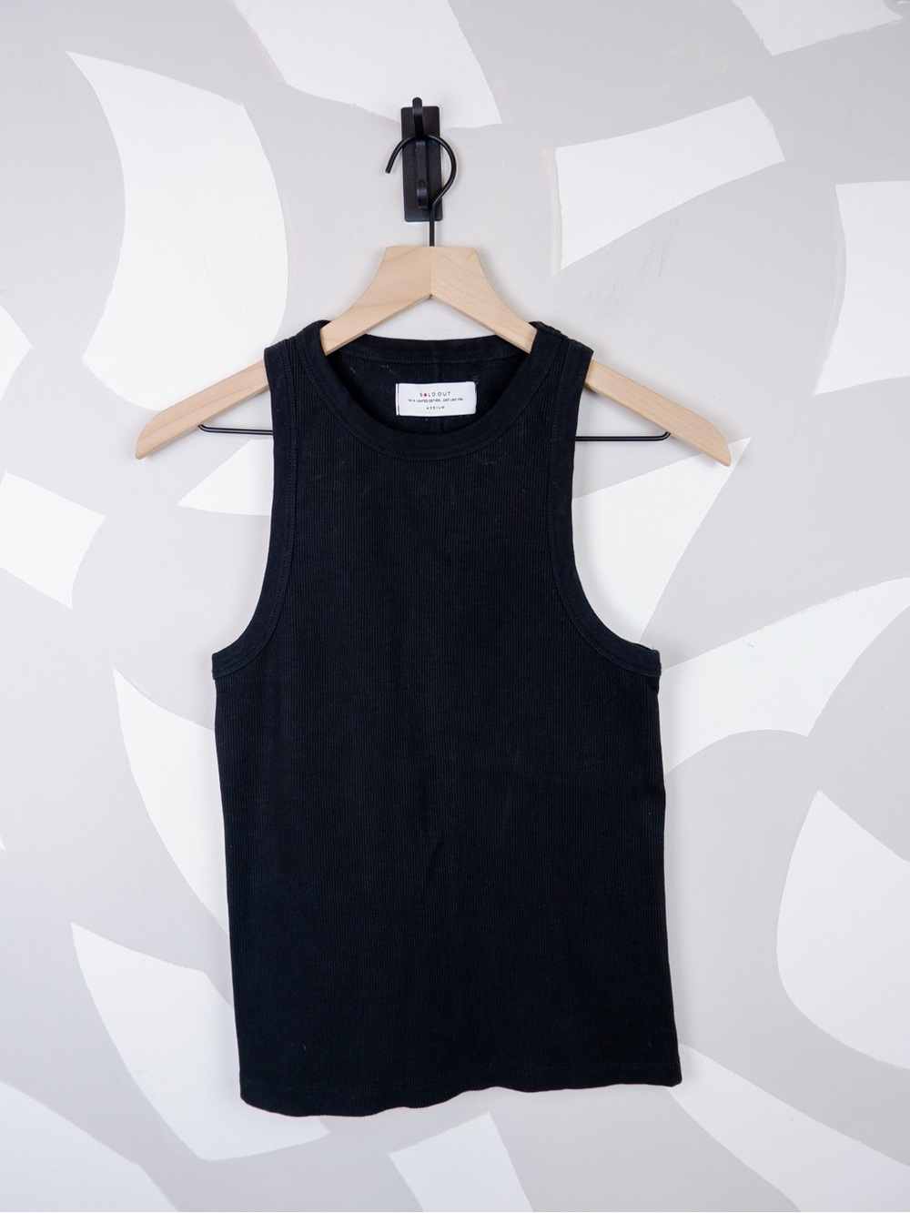 Soldout.nyc Ribbed Black Tank Top | M